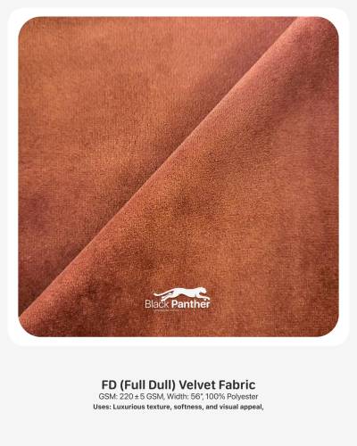 FD Full Dull Velvet Fabric 220 GSM | 56” Width |  Polyester | Soft & Luxurious in Surat